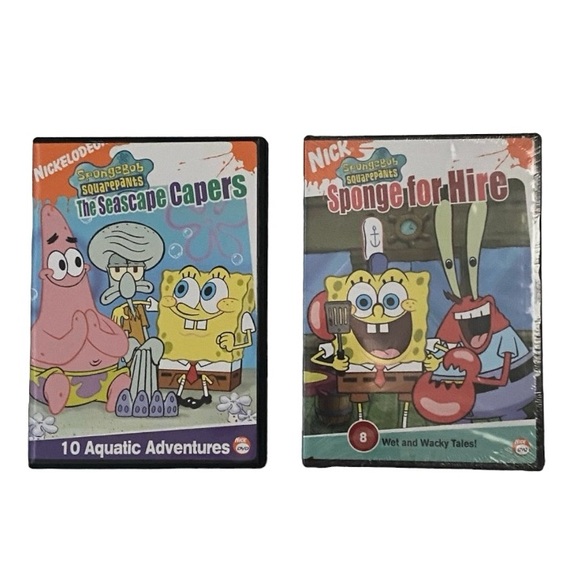 Set of 2 Spongebob Squarepants For Hire and Seaside Capers DVDS - Picture 3 of 6